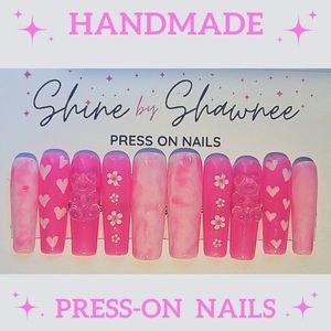 Handmade Luxury Press-On Nails | Sturdy & Reusable | PINK GUMMY